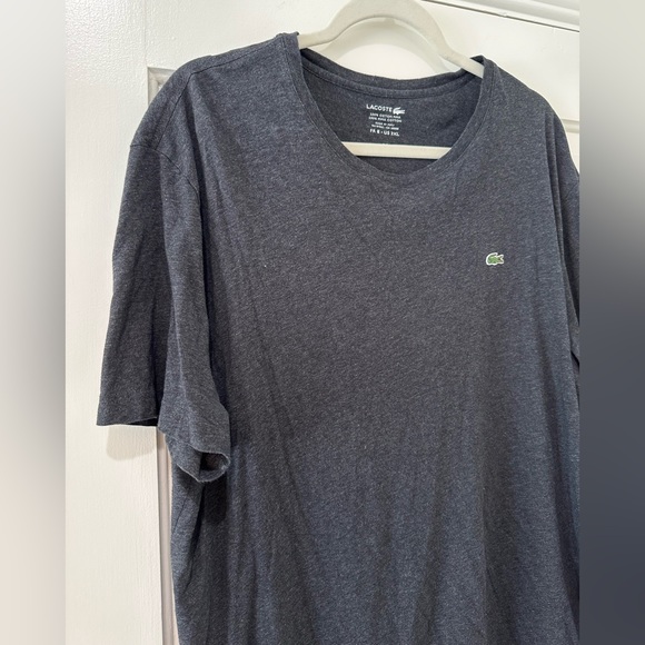 Lacoste men’s dark grey crewneck tee shirt top - Picture 3 of 9